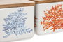 DKD Home Decor Salero Dolomita Coral 22 Azul y Fucsia