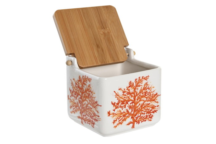 DKD Home Decor Salero Dolomita Coral 22 Azul y Fucsia