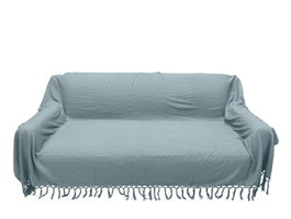 DKD Home Decor Plaid de Algodón Turquesa 240x260 cm