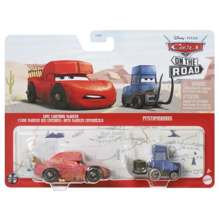 Cars Disney DXV99 Paquete de 2 Vehículos de Juguete, Modelo Aleatorio, Auto Pequeño, para Niños y Niñas de 3 Años en Adelante, Temática Disney Pixar Cars