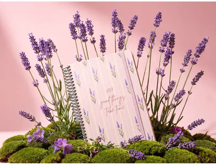 Liderpapel Agenda Oficina 2027 Flowers A5 a Semana Vista Rosa