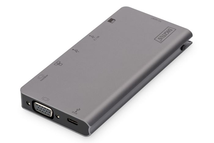 Digitus Multiport Travel Dock DA-70858, 8 Puertos USB-C con HDMI 4K y VGA, 2x USB 3.0, RJ45 Gigabit, Lector de Tarjetas SD, Base de Conexión para Portátil Digitus Multiport Travel Dock DA-70858, 8 Puertos USB-C con HDMI 4K y VGA, 2x USB 3.0, RJ45 Gigabit, Lector de Tarjetas SD, Base de Conexión para Portátil