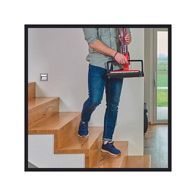 Einhell CLEANEXXO Fregona de microfibra para suelo duro, 360 grados, dispensador 400 ml, para laminado, azulejos y madera, color rojo
