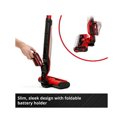 Einhell CLEANEXXO Fregona de microfibra para suelo duro, 360 grados, dispensador 400 ml, para laminado, azulejos y madera, color rojo
