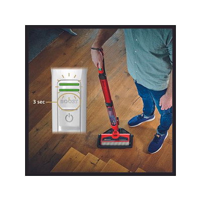 Einhell CLEANEXXO Fregona de microfibra para suelo duro, 360 grados, dispensador 400 ml, para laminado, azulejos y madera, color rojo