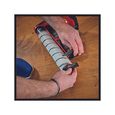 Einhell CLEANEXXO Fregona de microfibra para suelo duro, 360 grados, dispensador 400 ml, para laminado, azulejos y madera, color rojo