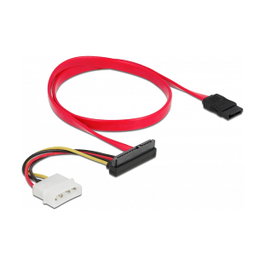 DeLOCK Cable SATA III 6 Gb/s 7 Pin a SATA 22 Pin + Molex 4 Pin 0,5 m