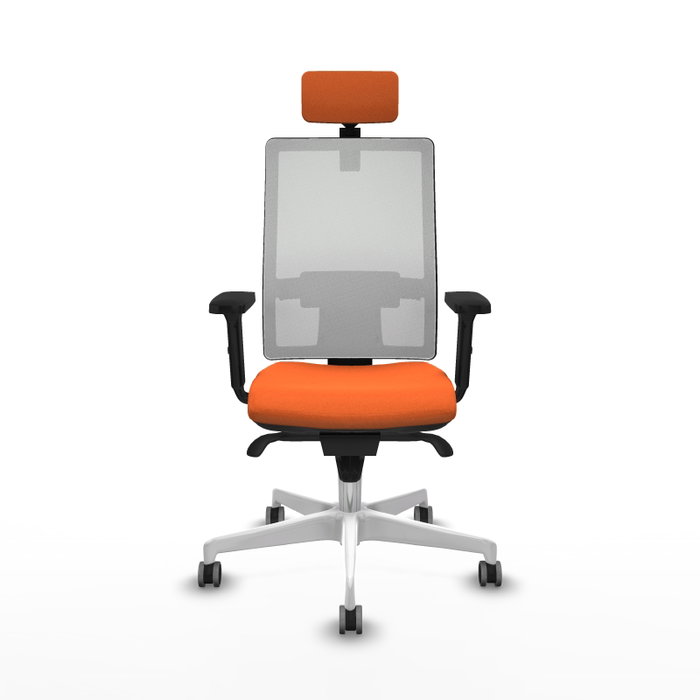 PIQUERAS Y CRESPO Silla de oficina Horna con mecanismo Sincro, Naranja y Blanco