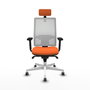 PIQUERAS Y CRESPO Silla de oficina Horna con mecanismo Sincro, Naranja y Blanco