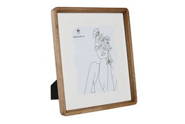 DKD Home Decor Marco de Fotos 20x25cm Blanco y Marron con Acabado en Madera de Acacia y Cristal 27 x 32 x 2.8 cm