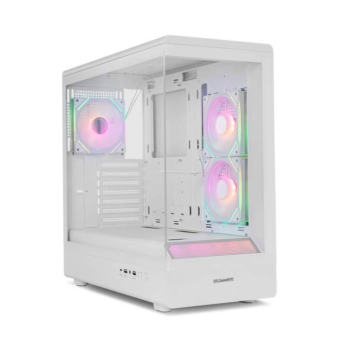 NOX Hummer Signal Caja PC Midi Tower Blanco con Frontal ARGB y Ventana Panorámica