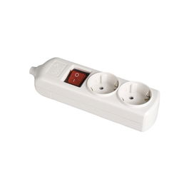 Solera Base Múltiple Schuko Bipolar 2 Tomas con T/TL 10/16A 250V Blanco con Interruptor Luminoso