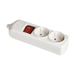 Solera Base bipolar 2 tomas con T/t lateral blanca