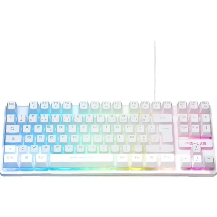 The G-Lab KEYZ-CAESIUMT-W/FR Teclado Gaming Membrana TKL RGB 100% Personalizable Diseño FR Blanco The G-Lab KEYZ-CAESIUMT-W/FR Teclado Gaming Membrana TKL RGB 100% Personalizable Diseño FR Blanco