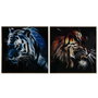 DKD Home Decor Cuadro Aluminio MDF 80x80 Tigre Surtido de 2 Piezas