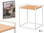 GIFTDECOR Mesa Auxiliar Blanco-Bambu