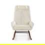 Versa Mecedora con Almohada Beige Madera Metal Poliester 94 cm Ancho x 94 cm Alto x 65 cm Largo