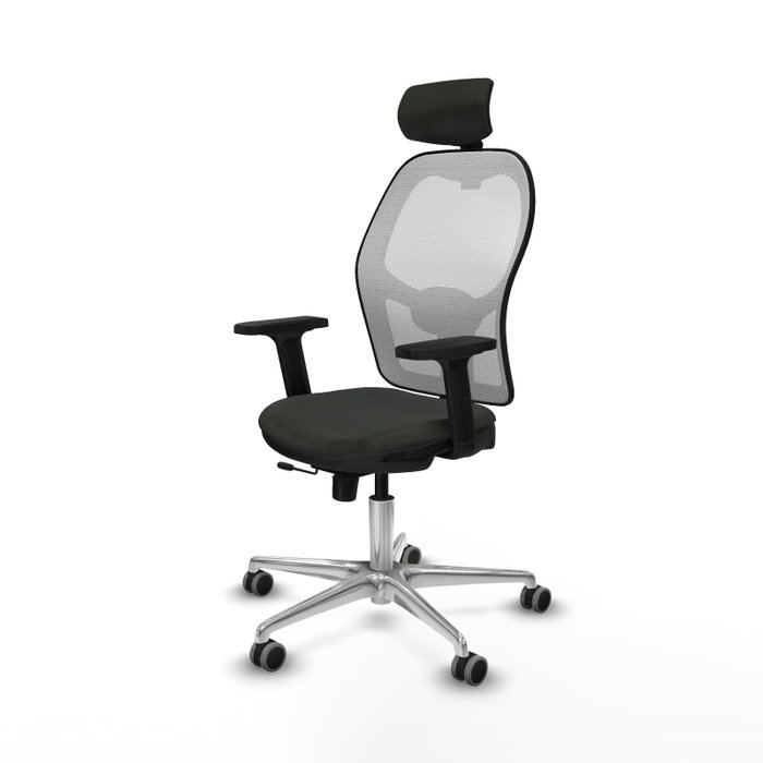 PIQUERAS Y CRESPO Silla de oficina Jorquera con mecanismo Sincro/Traslack, Negro y Blanco