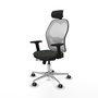 PIQUERAS Y CRESPO Silla de oficina Jorquera con mecanismo Sincro/Traslack, Negro y Blanco
