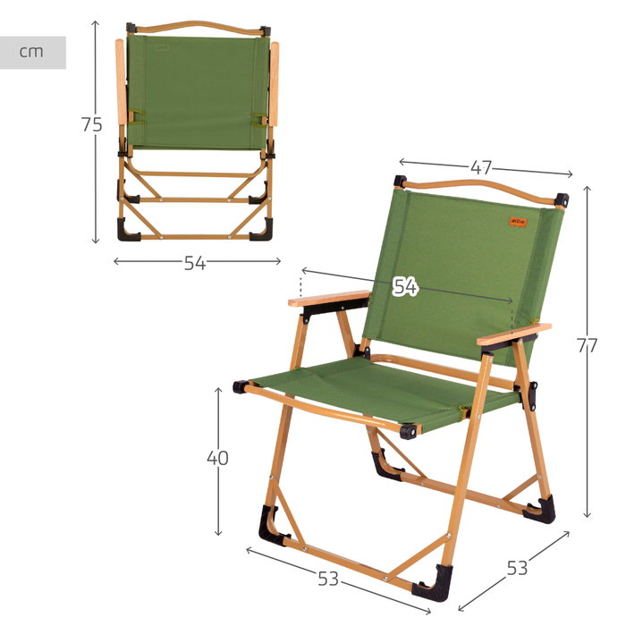Aktive Silla plegable alta glamping verde