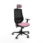 PIQUERAS Y CRESPO Silla de oficina Mardos con mecanismo Sincro, Rosa y Negro