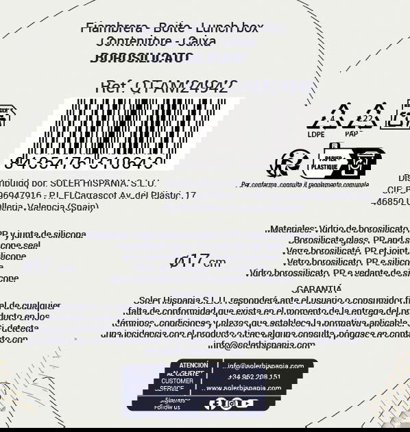 Ambare Fiambrera Redonda Hermética 17 cm 900 cc (6 Unidades)