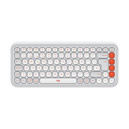 Logitech Pop Icon Keys Teclado Inalambrico Blanco/Naranja con Bluetooth y Receptor USB
