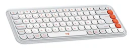 Logitech Pop Keys Inalámbrico Blanco/Naranja