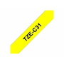 Brother Cinta laminada TZE-C31 Amarillo fluorescente / negro 12mm x 5m