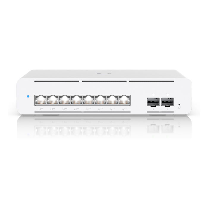 Ubiquiti UniFi Switch USW-Pro-XG-8-PoE - Switch gestionado L2/L3, 8 Puertos RJ-45 10G PoE++ (155W), 2 Puertos SFP+, Montaje en Rack/Pared