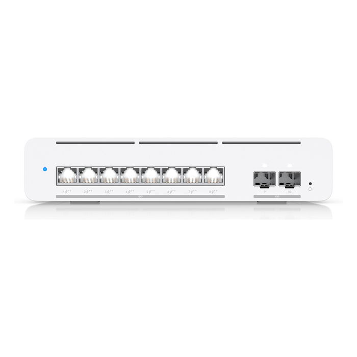 Ubiquiti UniFi Switch USW-Pro-XG-8-PoE - Switch gestionado L2/L3, 8 Puertos RJ-45 10G PoE++ (155W), 2 Puertos SFP+, Montaje en Rack/Pared