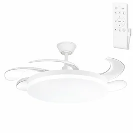Ventilador DC Techo Blanco 59W 6980lm Función Verano/Invierno, 6 Velocidades, Luz LED 3500-6500K Regulable con Mando
