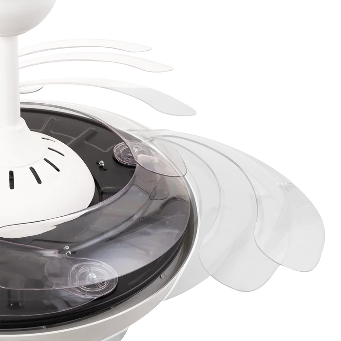 Ventilador DC Techo Blanco 59W 6980lm Función Verano/Invierno, 6 Velocidades, Luz LED 3500-6500K Regulable con Mando
