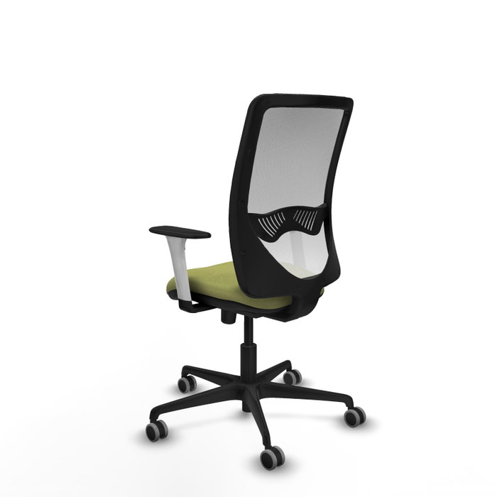 PIQUERAS Y CRESPO Silla de oficina Zulema con mecanismo Sincro, Verde oliva y Blanco