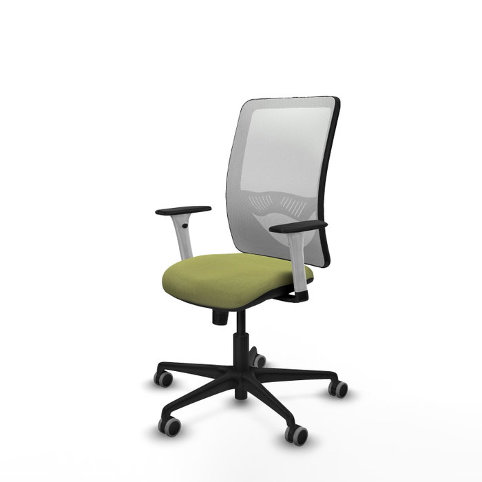 PIQUERAS Y CRESPO Silla de oficina Zulema con mecanismo Sincro, Verde oliva y Blanco