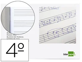 Liderpapel Bloc Música Pentagrama 5mm Cuarto 20 Hojas 100 g/m² Grapado