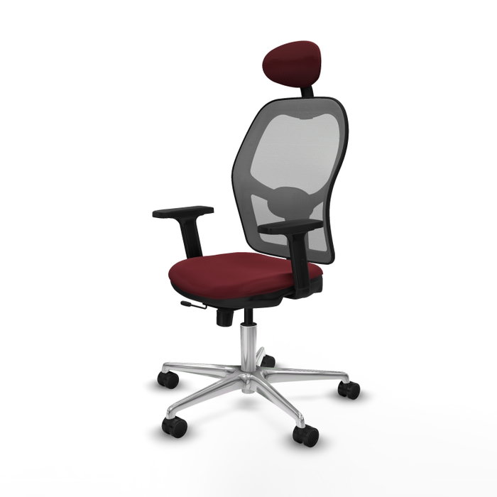 PIQUERAS Y CRESPO Silla de oficina Jorquera Granate y Gris con Mecanismo Sincro/Traslack PIQUERAS Y CRESPO Silla de oficina Jorquera Granate y Gris con Mecanismo Sincro/Traslack