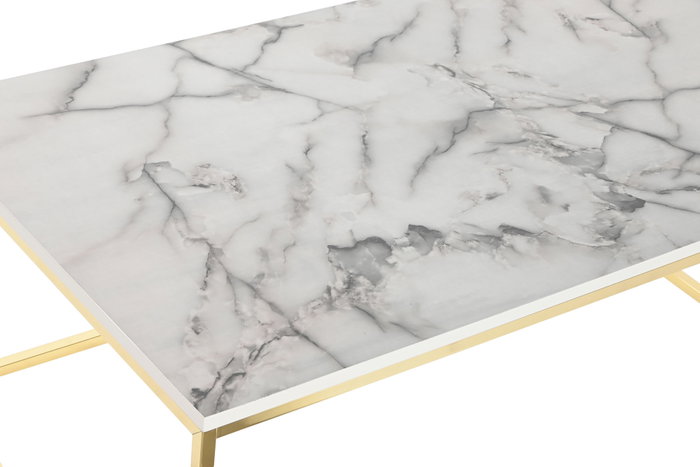 Mesa Centro Chic DKD Home Decor Blanco Dorado 60 x 40 x 100 cm