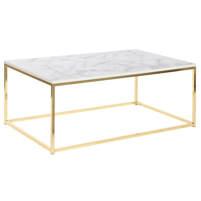 DKD Home Decor Mesa Centro Chic Blanco Dorado