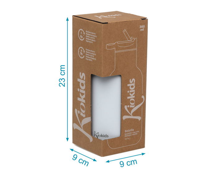 KioKids Botella Térmica de Acero Inoxidable 350 mL Gris para Bebé - Mantiene Frío 9h, Calor 6h, Libre BPA KioKids Botella Térmica de Acero Inoxidable 350 mL Gris para Bebé - Mantiene Frío 9h, Calor 6h, Libre BPA