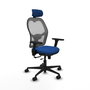 PIQUERAS Y CRESPO Silla de oficina Jorquera con mecanismo Sincro/Traslack, Azul y Gris
