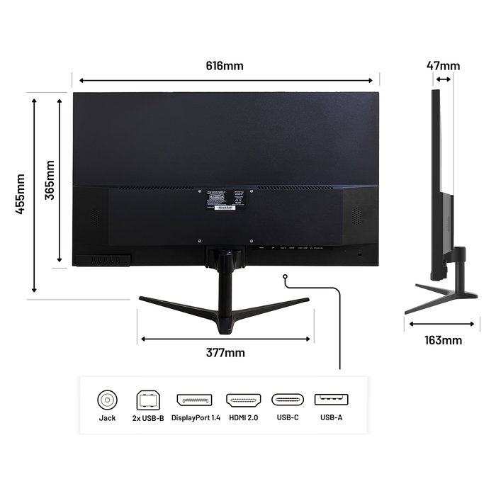 JAPANNEXT JN-IPS27WQHDR-C65W Monitor IPS 27" WQHD (2560x1440) 75Hz, 5ms, AMD FreeSync, HDR, Altavoces, USB-C 65W, Negro