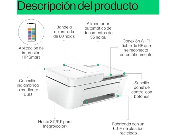 HP DeskJet 4220e Multifunción WiFi ADF Gris Cemento