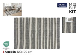 Moblekit Alfombra de Algodón 120x170cm Black