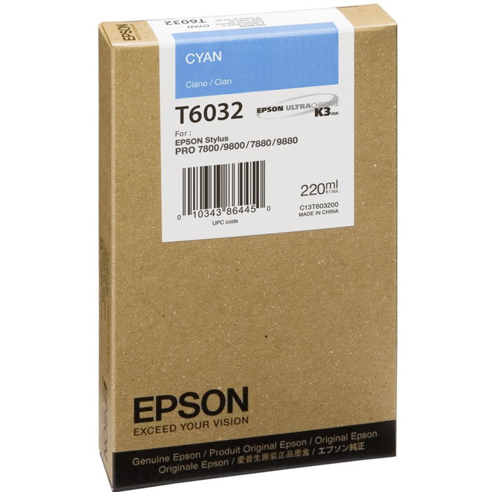 Epson Cartucho de Tinta Cian C13T603200 220ml para Stylus Pro 7800/7880/9800/9880