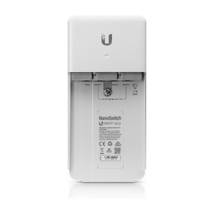 Ubiquiti NanoSwitch 4 Puertos Gigabit PoE Pasivo Blanco