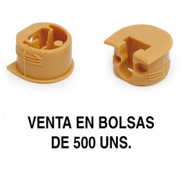 HERRAJES ALK Soporte Cazoleta Luna, Acabado Pino, 500 Unidades, Soporte para Balda, Instalación Empotrada