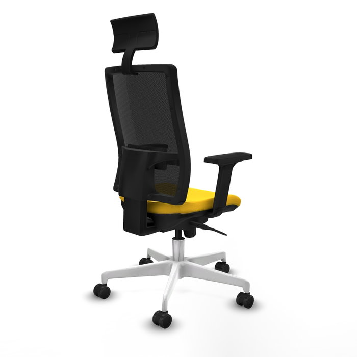 PIQUERAS Y CRESPO Silla de oficina Horna con mecanismo Sincro, Amarillo y Negro