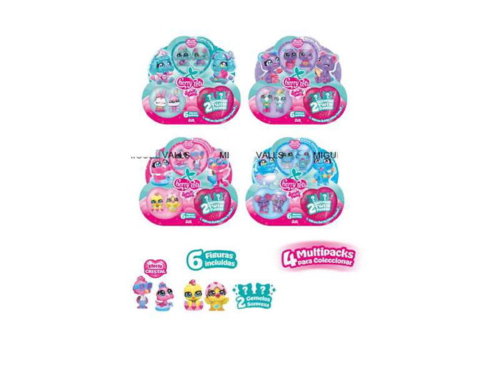 Magic Box Cherry Pets Sweet Twins Multipack con 6 Figuras Incluidas 20,1x18x32 cm