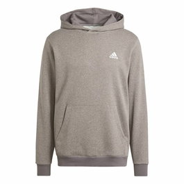 Sudadera con Capucha Hombre Adidas Seasonal Essentials Melange Hoodie Marrón Beige